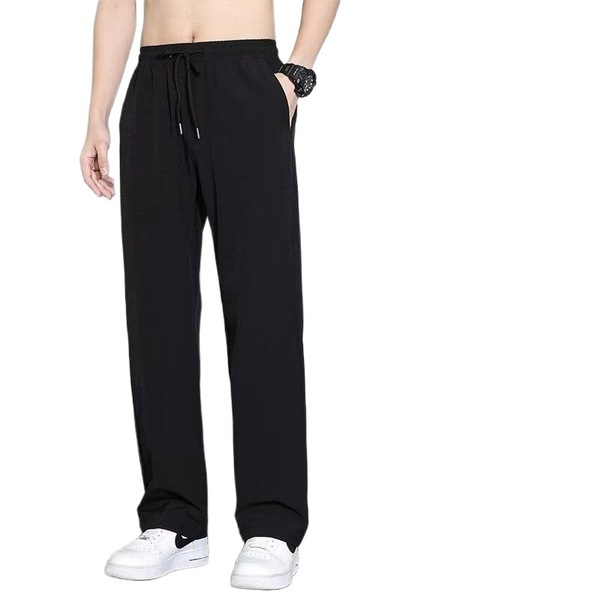 Men's summer silk thin breathable quick dry trousers for leisure