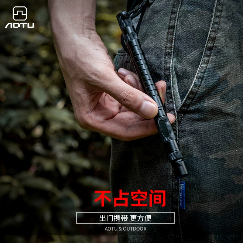 Вогнуто-выпуклая многофункциональная Мужская портативная Зажигалка из вольфрамовой стали для улицы с защитой от волчьей рыбалки, пожарная тактическая ручка со свистком