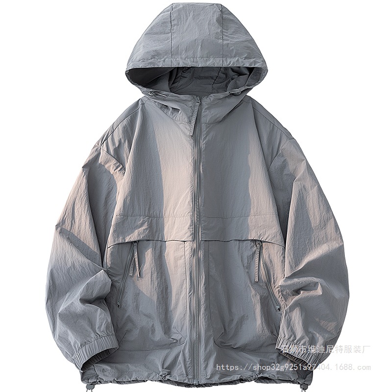 Upf50+ Summer Ice Silk Anti-Uv Hooded Sun Protection Clothing Men's Jacket Outdoor Fishing Clothing Mountaineering Sun Protection Clothing