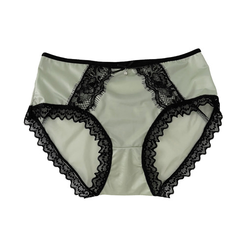 Charming at first sight ~ French light luxury satin lace panties women's mid-waist breathable sexy women's briefs thin section