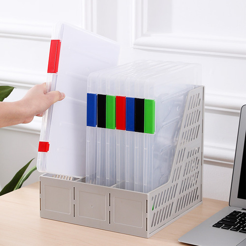 A4 thickened plastic file box file storage box plastic buckle file box office information classification storage box