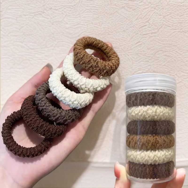 Cuerda de pelo de cola de caballo alta banda de goma lazo de pelo femenino alta elasticidad durable ensanchado engrosado banda de pelo cuerda de pelo cubierta de cuero accesorios para el cabello