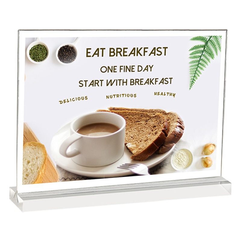 Acrylic Table Card A4 Desktop Sign Qr Code T-Shaped Pull-Out Table Sign Drink Menu Illuminated A5 Display Sign