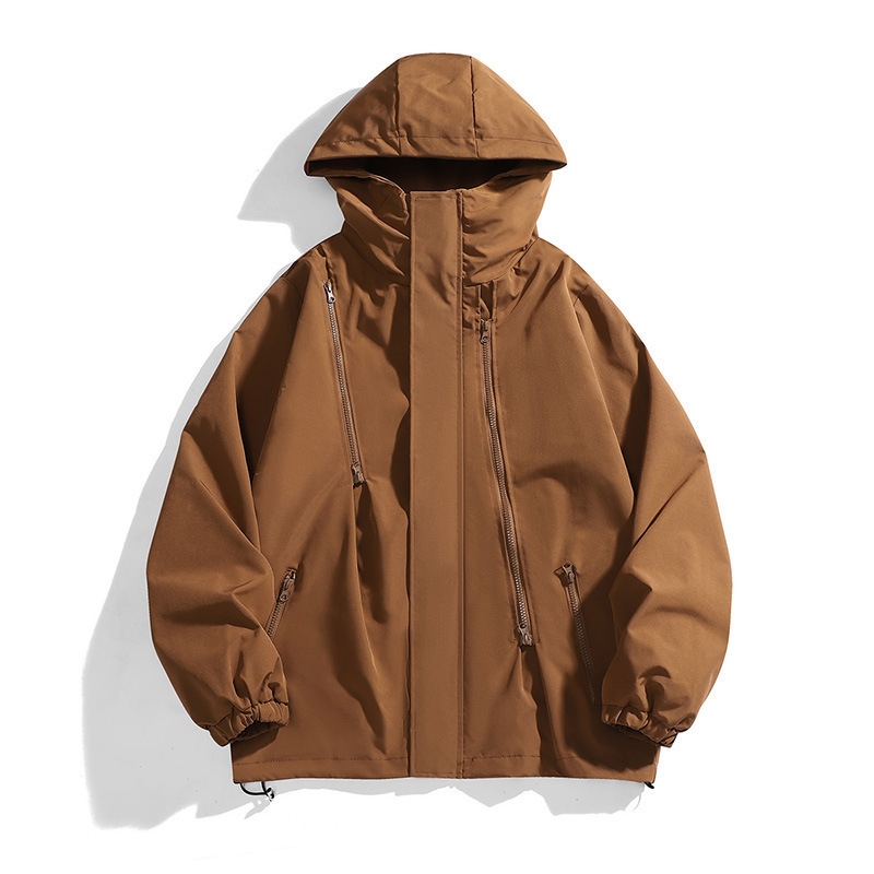 2024 otoño y invierno pareja simple moda al aire libre casualidad con sombrero tres anti-cremallera ropa de asalto de alta calidad