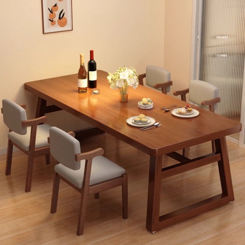 Dining Table for Home Use, One Table and Four Chairs, Restaurant Table, Snack Bar, Barbecue Shop, Commercial Small Apartment Dining Table and Chair Combination Table