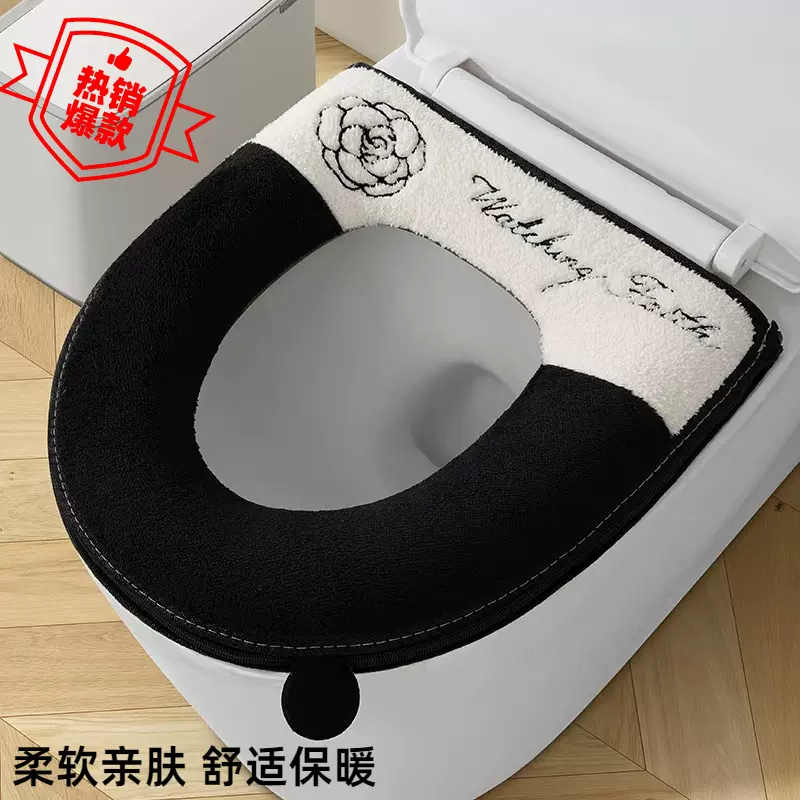 厂家供应马桶垫冬季加厚保暖家用毛绒马桶坐垫拉链坐便套跨境热销