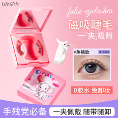跨境软磁磁吸假睫毛一体盒新款睫毛一对装欧美浓密日韩眼睫毛厂家