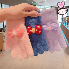 冬用手袋 暖かい手袋 かわいい漫画の手袋 ぬいぐるみニット手袋 工場直販 リボン手袋