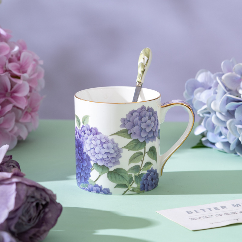 Taza de porcelana fina de estilo europeo, taza de oficina, taza para desayuno, taza para leche, taza para cerveza, taza para té con leche, taza para café
