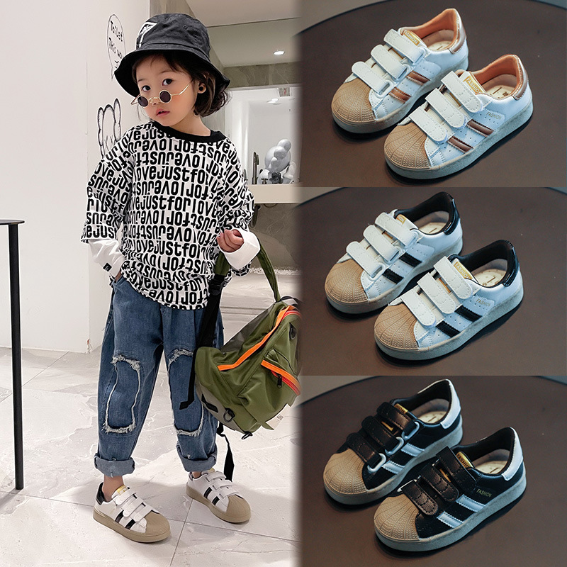 Children's shell-toe all-match leather c...