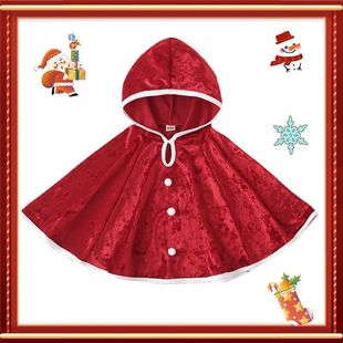 European and American Christmas Hooded Short Cape Children's Cape Cosplay