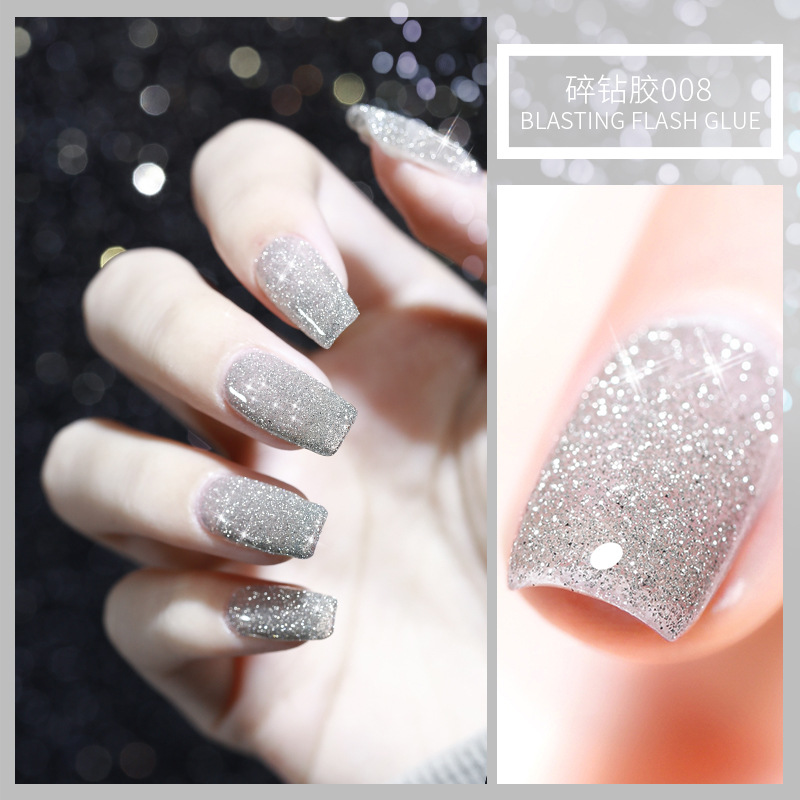 KaSi Diamond Nail Polish pegamento 2021 invierno Nueva celebridad de Internet esmalte de uñas polvo de discoteca Super Flash reflectante cristal diamante flash pegamento