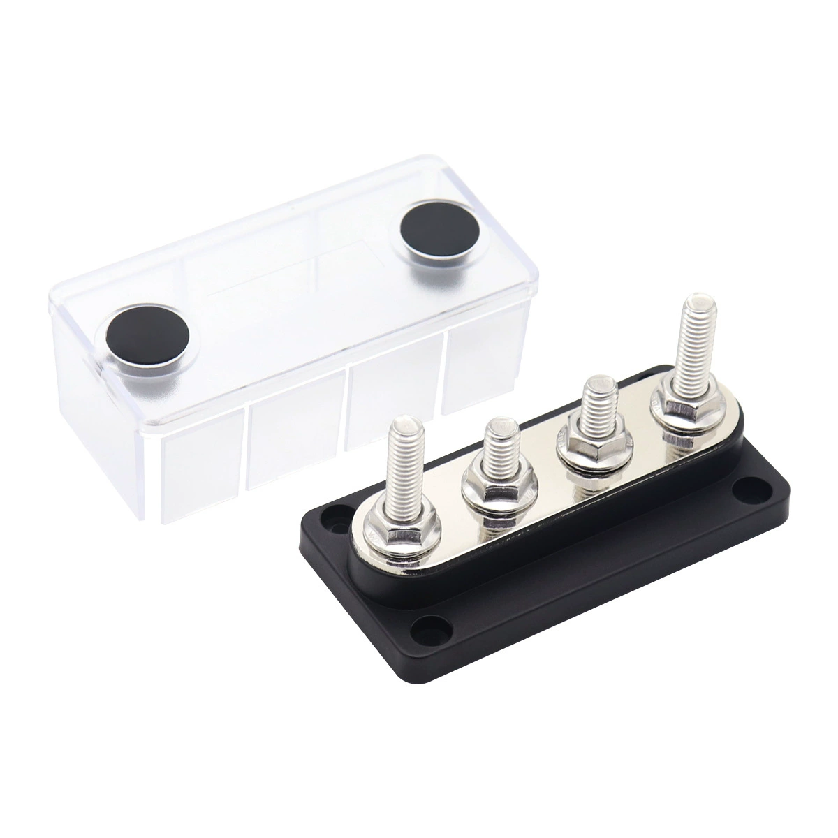 RV Модифицированная шина яхты M8 красный и черный Однорядный 4-х клеммный стержень проводки 12-48 В медный стержень 150A