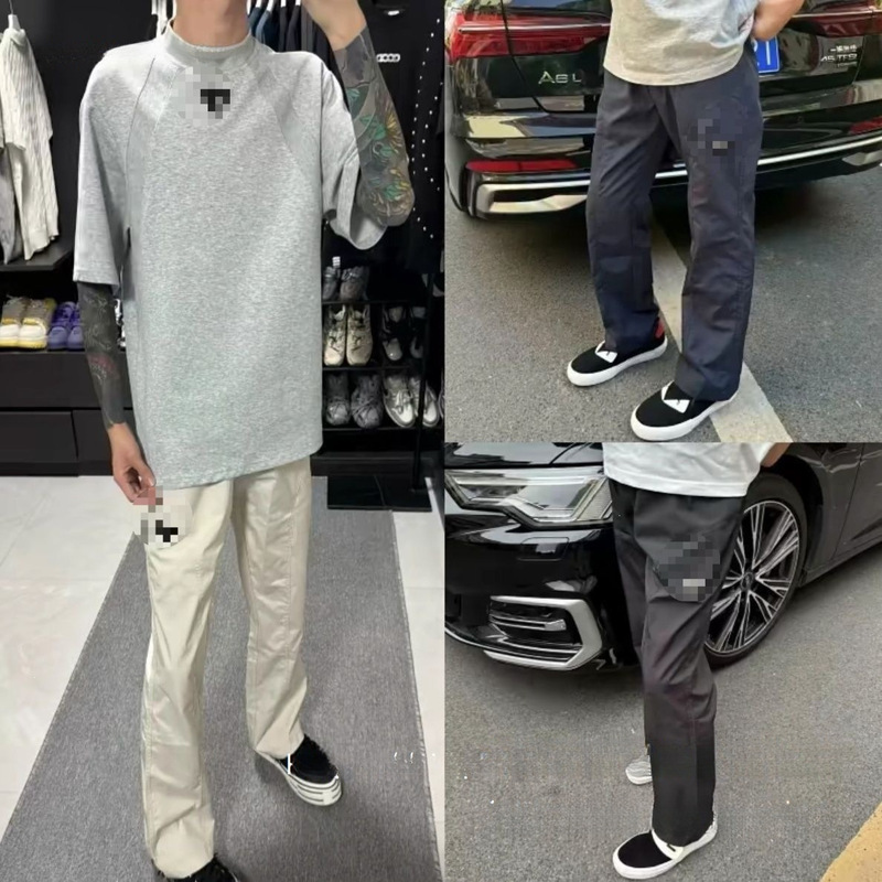 2025 Casual Summer Thin Curved Hem Long Pants Unisex Outdoor Breathable Loose American Style Quick-Dry Navy Blue Wholesale