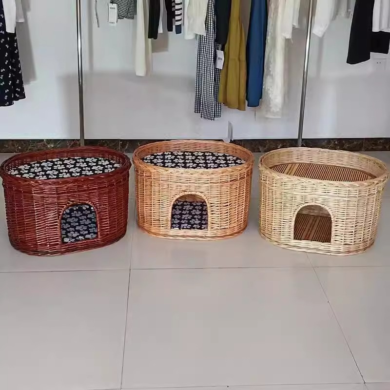 Guarida de ratán para gatos VIP Teddy perrera de mimbre para perros pequeños