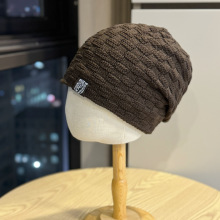 新款冬加绒毛线帽子男韩版保暖大头围针织护耳帽棉骑车防寒套头帽