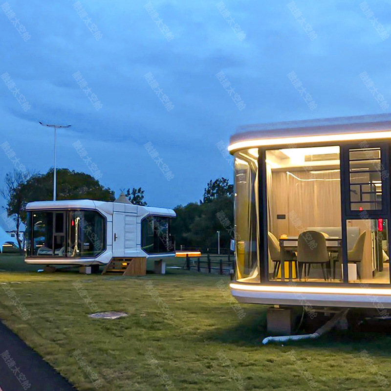 Casa Móvil Tipo Cápsula Espacial Rongjie, Alojamiento Exterior, Casa Contenedor Residencial, Solárium Personalizado para Exportación de Comercio Exterior