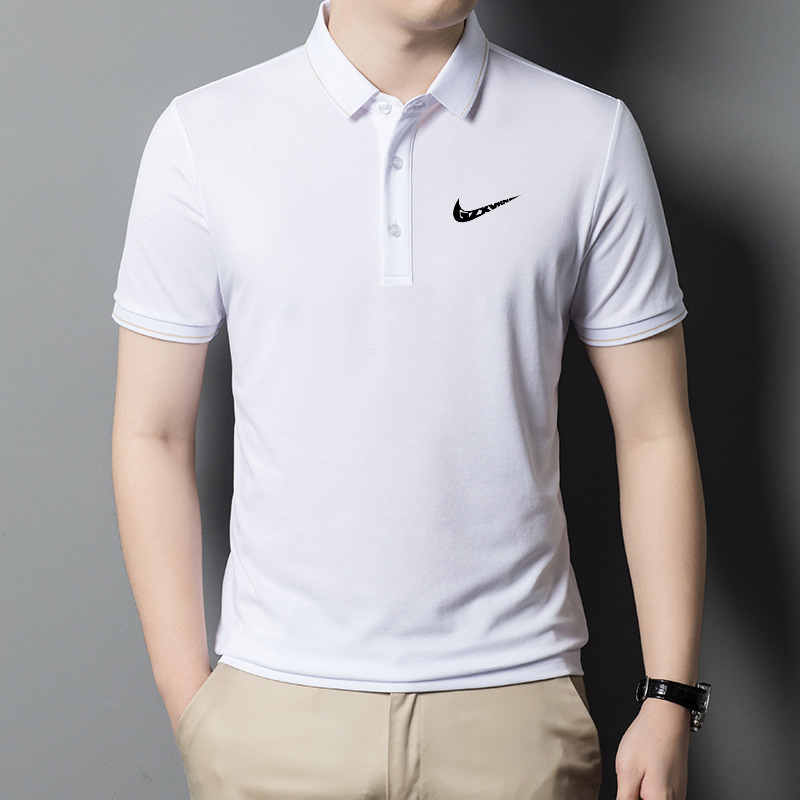 POLO Shirt Men's 2024 Summer New High Quality Men's Lapel T-Shirt Light Business Casual Mulberry Silk Short Sleeve Men