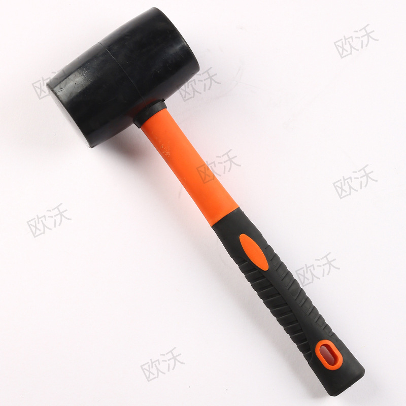 软胶圆头双色纤维柄批发 橡胶锤子 橡胶锤 弹力橡皮锤安装锤