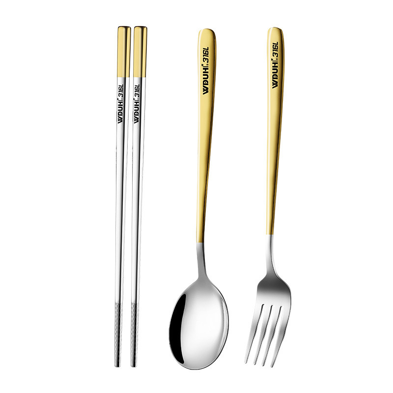 工場直売316Lステンレス携帯食器収納ケース箸スプーンセットサラリーマン学生専用箸スプーン|undefined