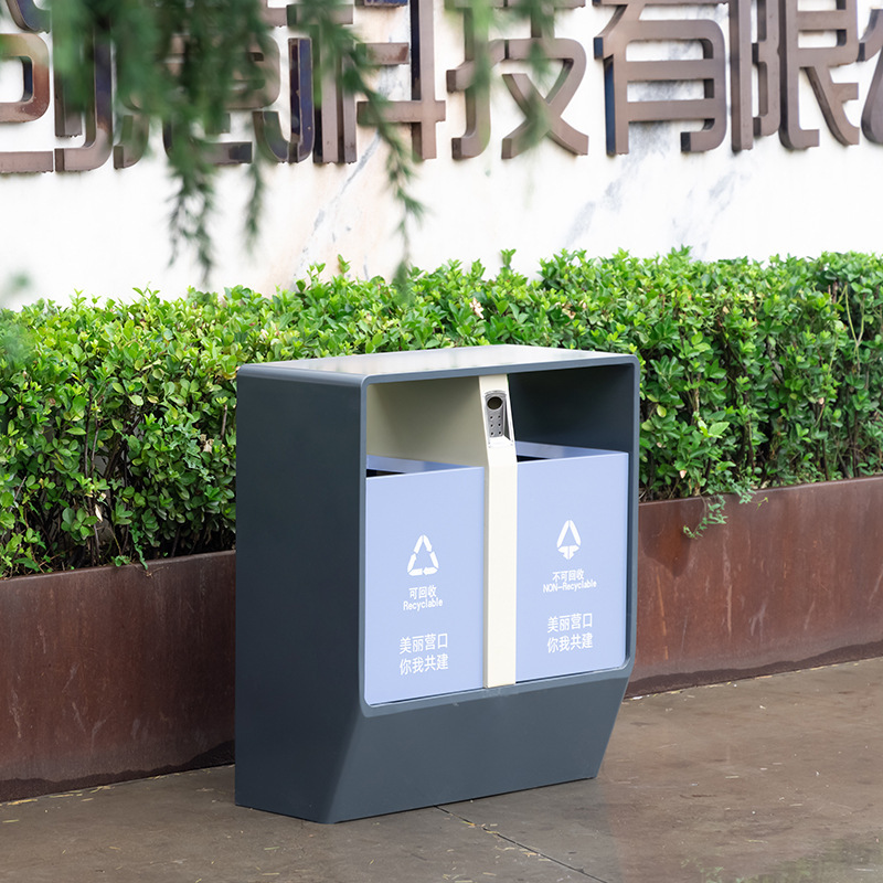 Stainless Steel Trash Cans, Classified Waste Bins, Custom-Made Waste Recycling Containers for Parks, Gardens, Subways, and Airports