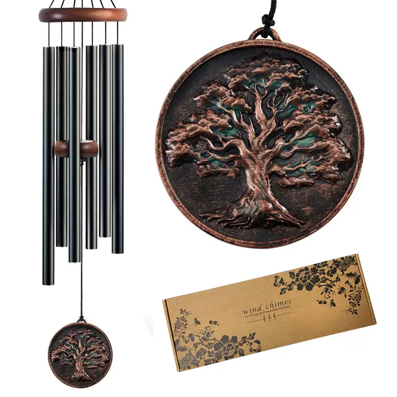 亚马逊热销32英寸复古生命之树深音风铃节日生日户外纪念风铃挂饰