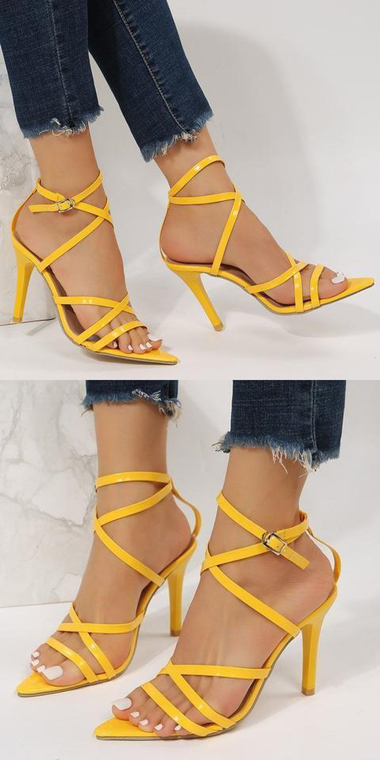 Women's Elegant Solid Color Point Toe High Heel Sandals display picture 4