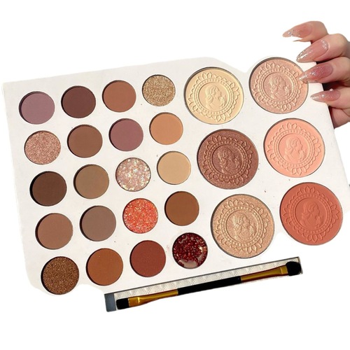 FrankColor Cardamom Years 26 Color Eyeshadow Palette Highlight Blush Pearlescent Matte Glitter Eyeshadow with Brush