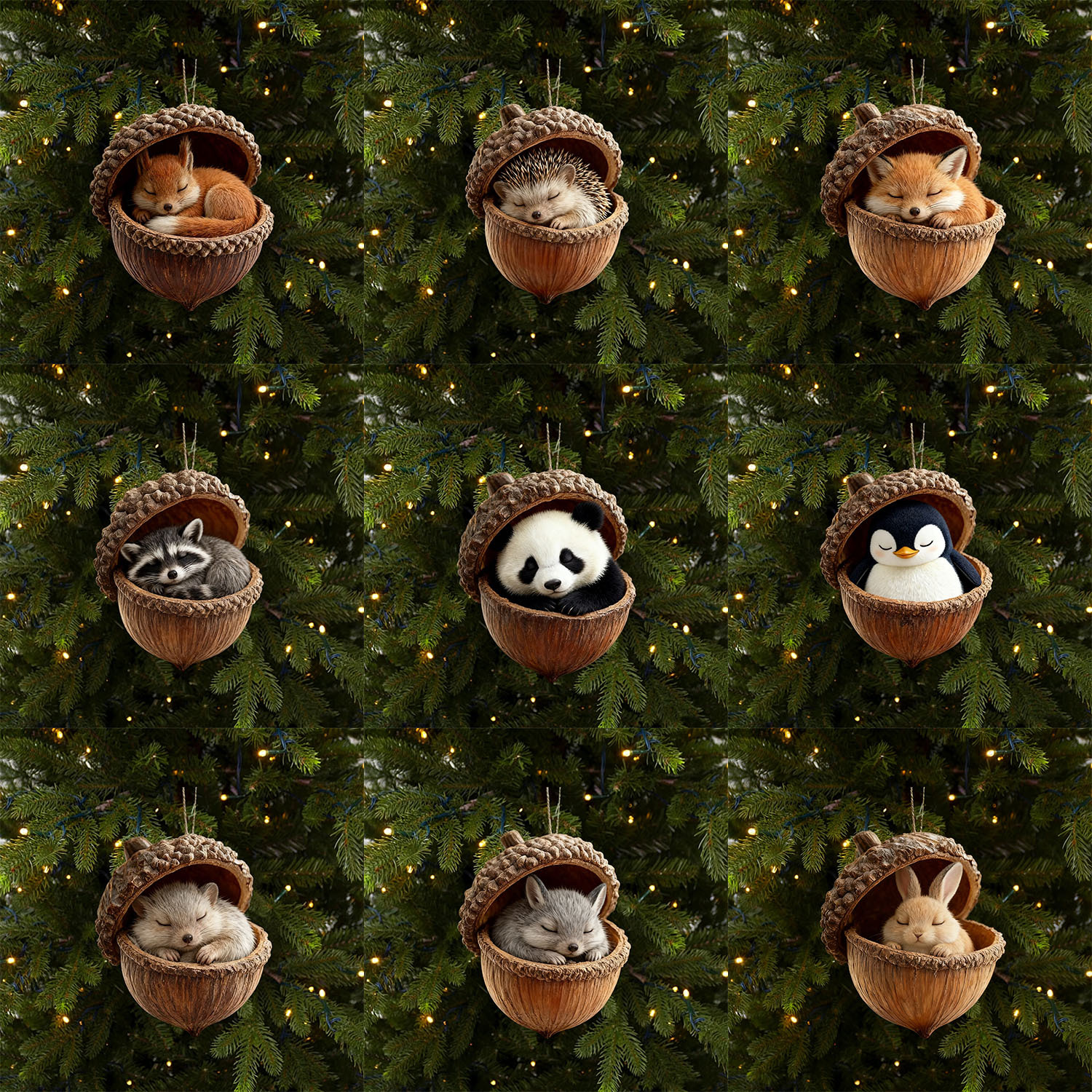 Colgar decoración transfronteriza acrílico de otoño ardilla de campo erizo animal de la familia fiesta decoración del hogar colgar image 1
