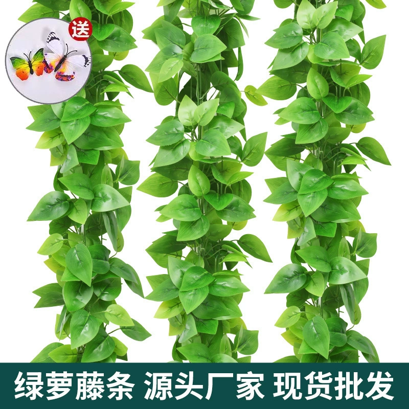 Моделирование виноградной лозы Зеленые виноградные листья Кленовые лозы Пластиковые трубы потолочные украшения Моделирование растений Зеленые листья