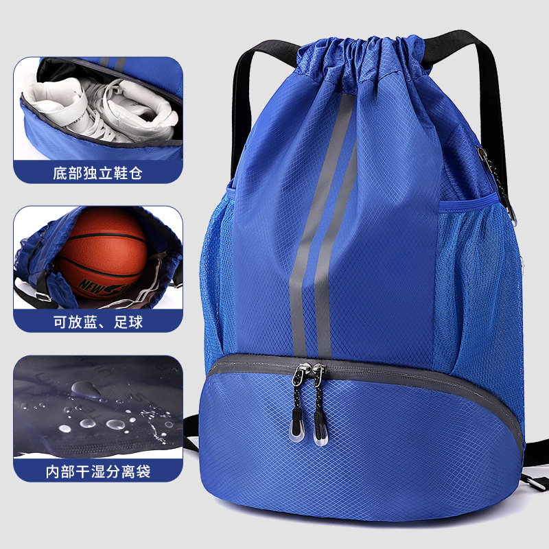 Basketball backpack for training wet and dry separation
