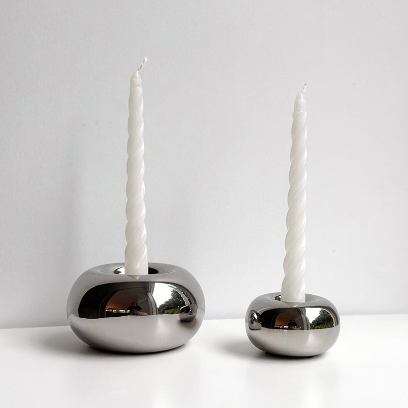 Ins estilo plata redonda cerámica decoración de mesa decoración de mesa moderna props vela de boda moderna