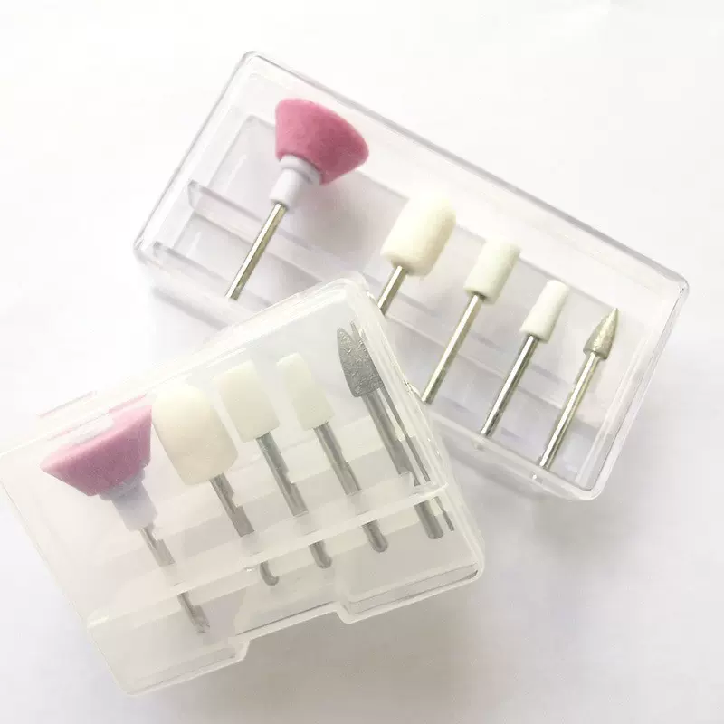 美甲打磨头2.3柄指甲打磨砂石头磨甲笔专用磨头美甲五件套2.3套装