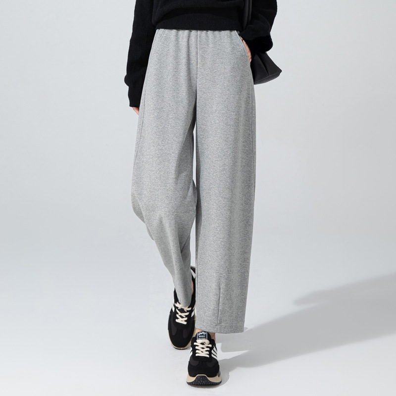 Zhengzhou Women's Pants New Style Sickle Pants Women's High Waist Harem Nine-Point Elastic Waist Casual Fashion Dad Versatile and Lightweight