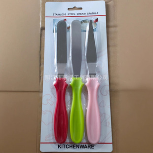 Wholesale three-piece cream spatula cake decorating spatula stainless steel baking knife three-piece set