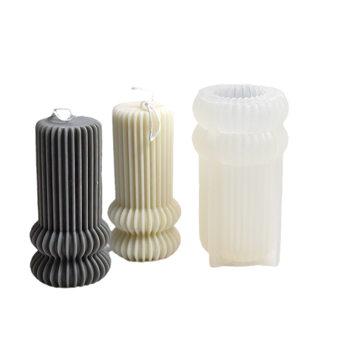 Vela de aromaterapia molde de yeso aromaterapia vela decoración cilíndrica Candlestick silicona molde decoración en stock