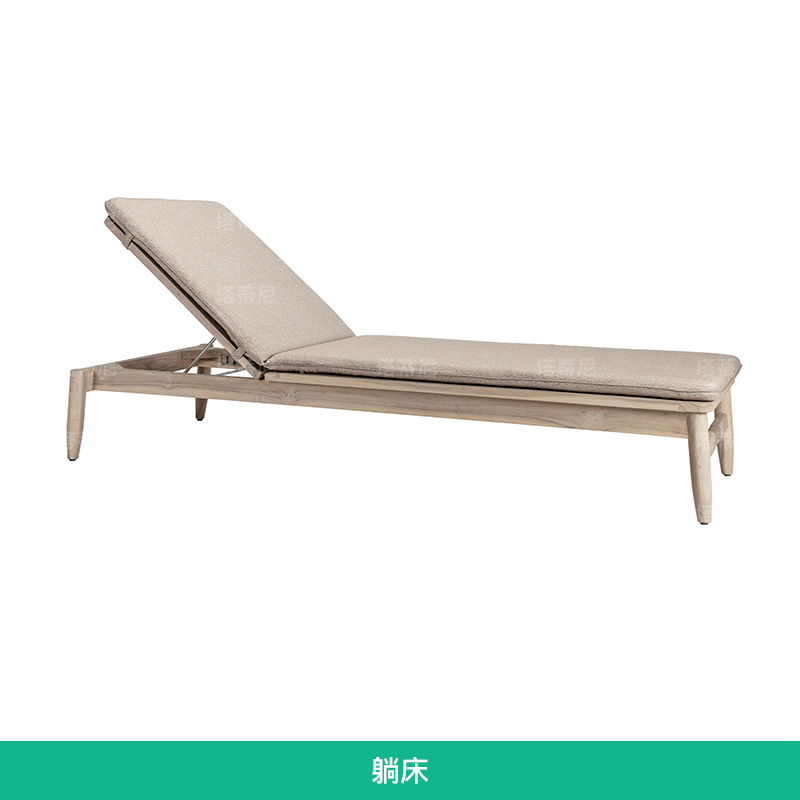 Sofá de madera maciza para exteriores, para patio, jardín, hotel, villa, ocio al aire libre, teca anticorrosión, muebles resistentes al agua y a la intemperie. image 9
