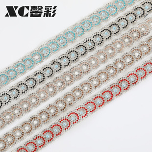 Factory adhesive water drill net hot melt glass round chain net drill self-adhesive patch diy drill clothing accessories wholesale