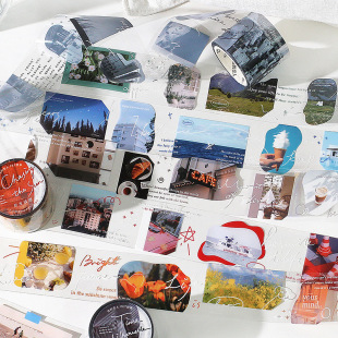 The lover of the letter PET tape light to the cloud outside the series of scenery DIY decoration hand account basic material stickers
