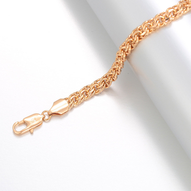 Xuping moda europea y americana retro transfronteriza pulsera de aleación de cobre nicho 18k color diario fácil de montar cadena de resorte mujer