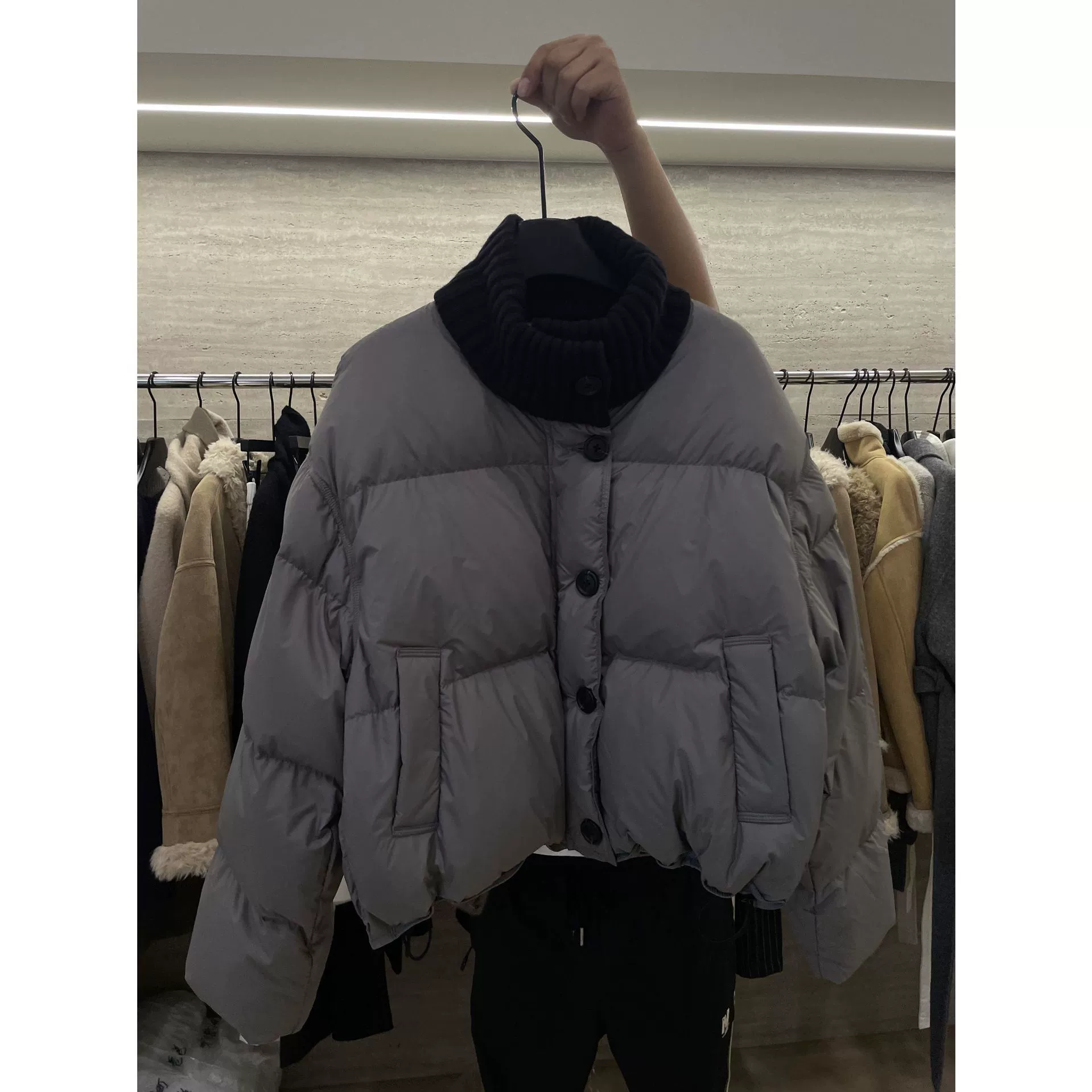 Вязаная зимняя модная укороченная пуховая куртка, 2026 год, для подростков, корейский стиль