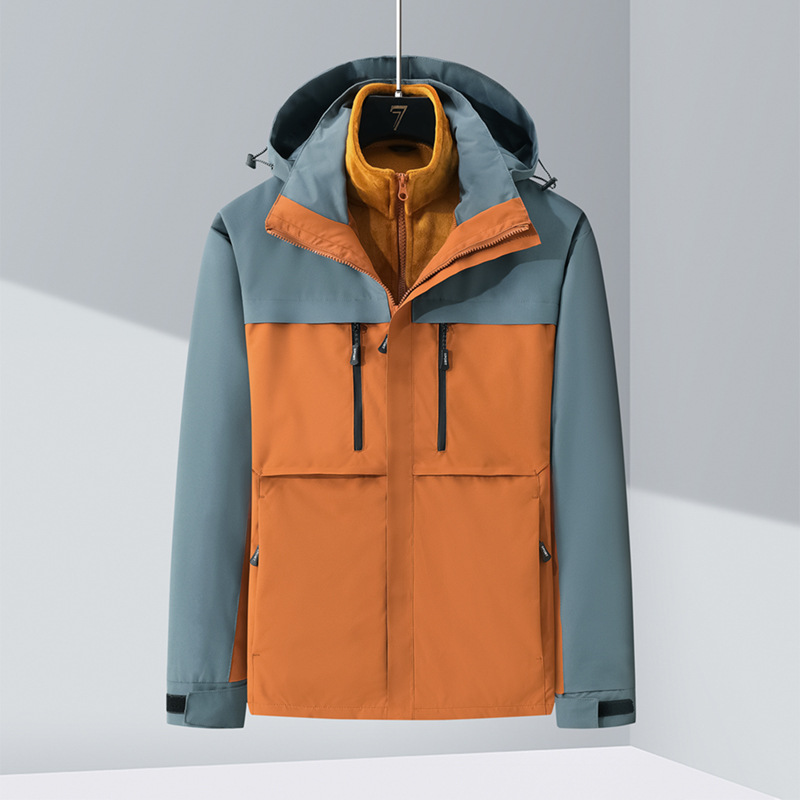 Autumn and Winter Men's and Women's Jacket Outdoor Three-in-One Couple's Charge Clothes Detachable Two-Piece Mountaineering Suit CF2606P105