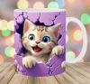 3D plane color cat Cat Kitty Kittensewing Machine Ceramic Coffee Mark Cup