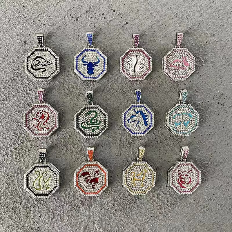 Fashion Animal Stainless Steel Alloy Polishing Inlay Rhinestones Pendant Necklace 1 Piece