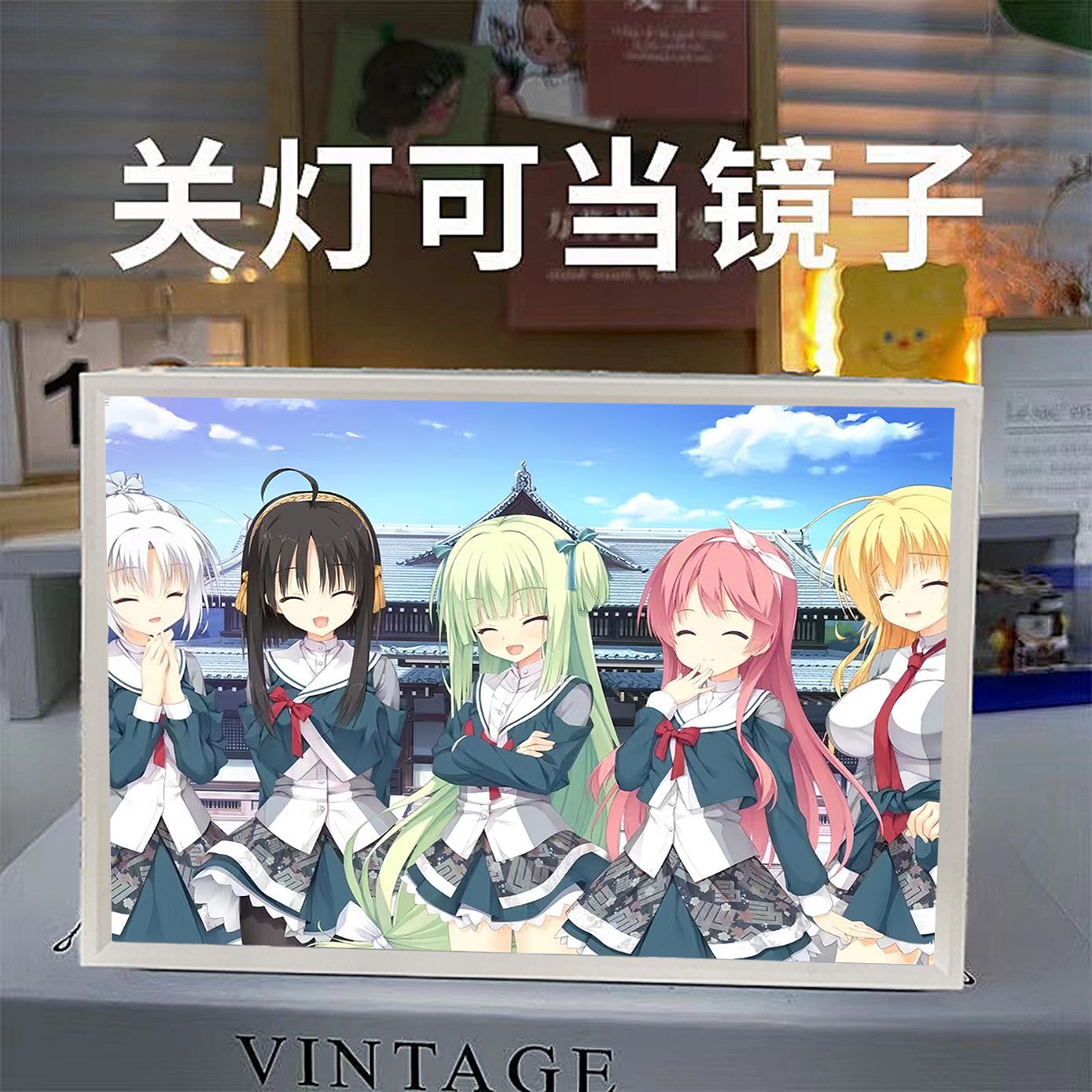 丛雨周边灯光画充电式二次元夜灯生日礼物卧室桌面摆件发光画定制