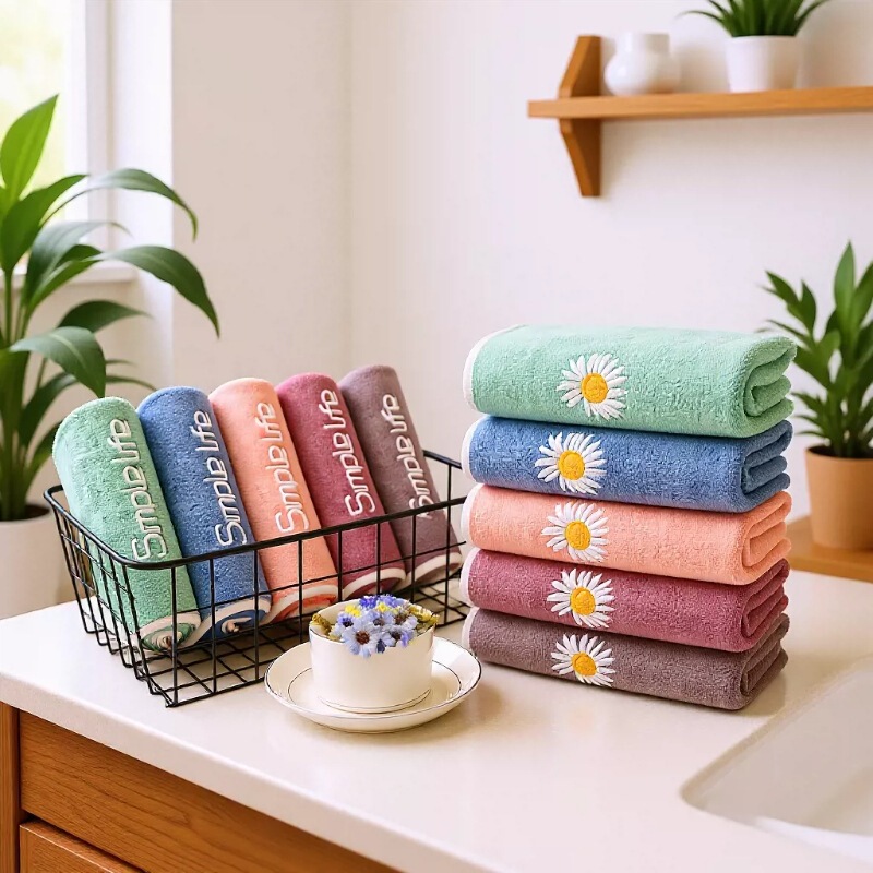 New Style Youthful Face Towel, Microfiber Towel, Hair Salon Lint-Free, Absorbent, Face Wash Hanging Rope, Barber Shop Towel