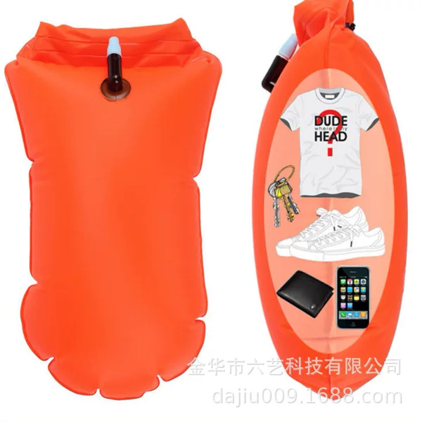 Follower Swimming Inflatable Floating Ball Thickeneded Double Air Bag Storage Integrated Portable Anti-Drowning Life Bag Temu