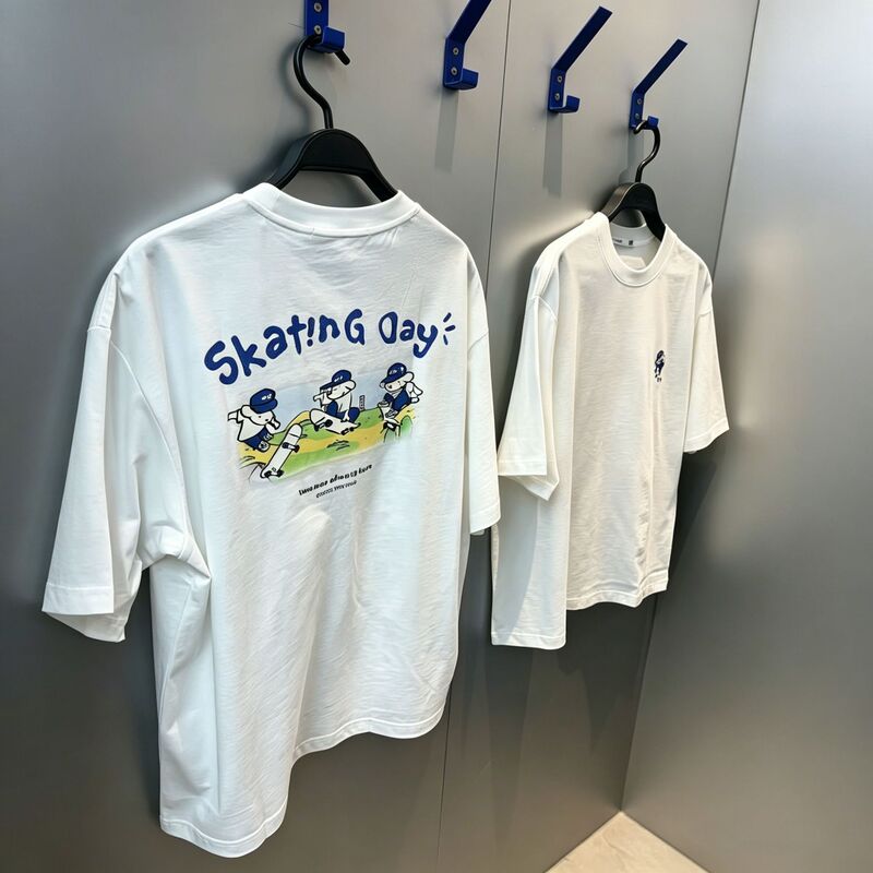 Bird House Elements 2026 Summer New Skateboard Dog Collaboration Back Print Front Embroidery Couple Short Sleeve T-Shirt for Men Bird House Elements 2026 Summer New Skateboard Dog Collaboration Back Print Front Embroidery Couple Short Sleeve T-Shirt for Men