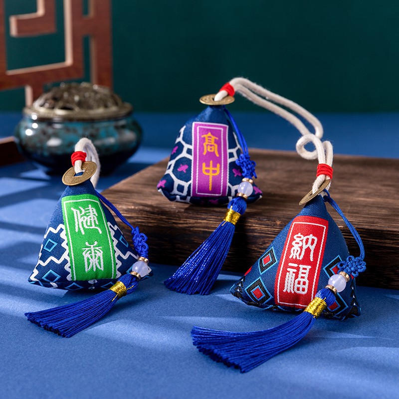 Dragon Boat Festival bolsita hecha a mano DIY zongzi material paquete ajenjo repelente de mosquitos a prueba de insectos coche dormitorio bolso bolsita borla