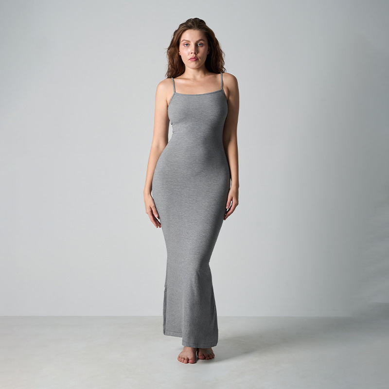 Skims Celebrity Zhao Lusi Dress European and American Slim-Fit Modal High-Elastic Ribbed Camisole Dress